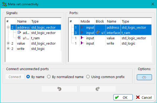Meta net connectivity dialog